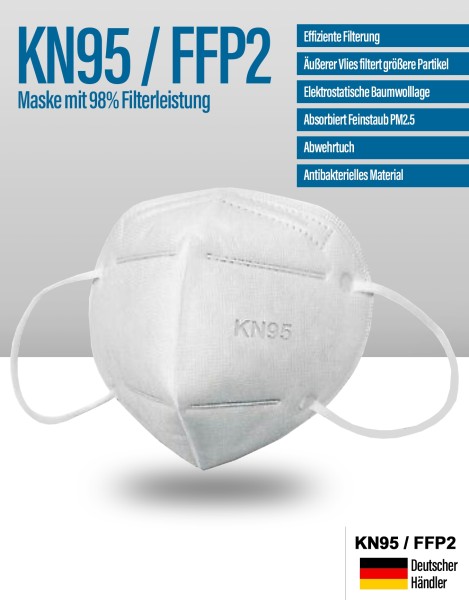 KN95 / FFP2 Atemschutzmaske Schutzstufe entspricht FFP2 1 Stück