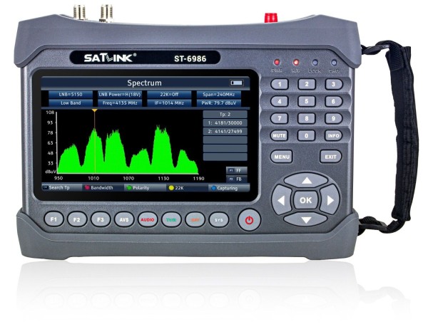 SATLINK ST-6986 DVB-S/S2X/T/T2/C,MPEG-2,H.264/AVC,H.265/HEVC(10 Bit) Combo Meter