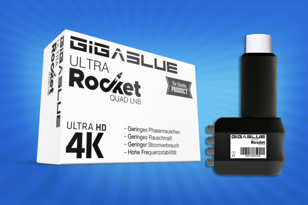 Gigablue Ultra Rocket Quad Multifeed LNB 40mm Feed 0.1dB Full HD