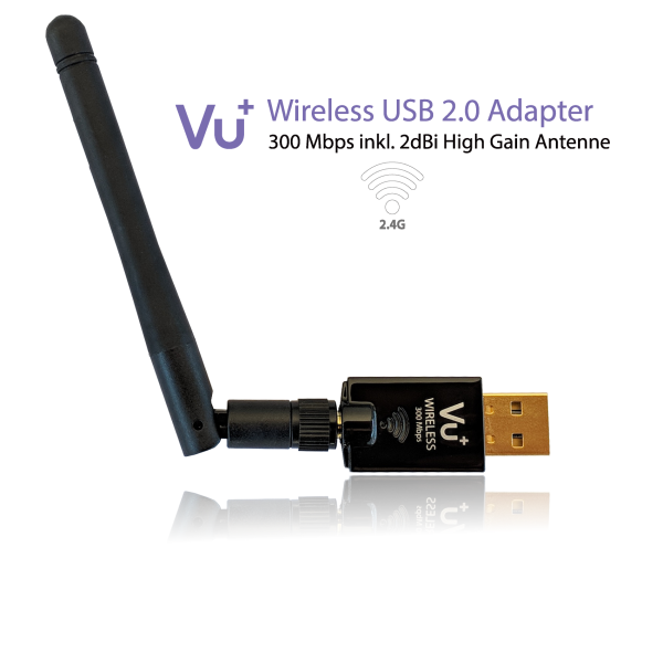 VU+® Wireless USB 2.0 Adapter 300 Mbps inkl. Antenne